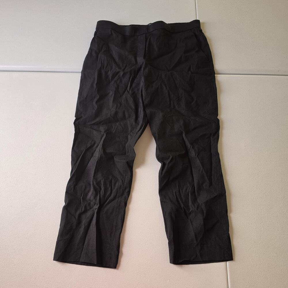 Theory Dress Pants Womens 6 Black Straight Leg Pull On Office Capri Crop Work